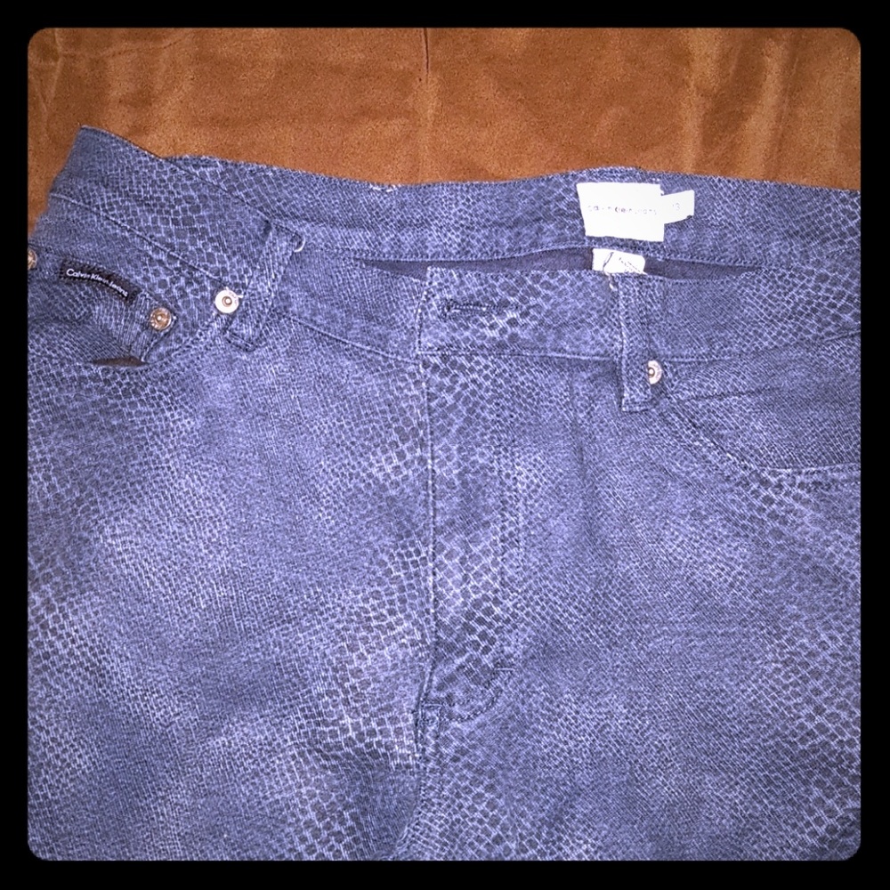 "Ck" snakeskin print jeans